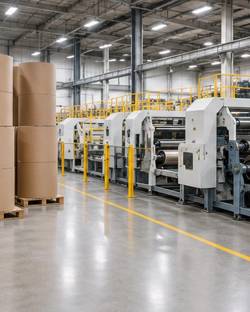 A corrugated box factory floor