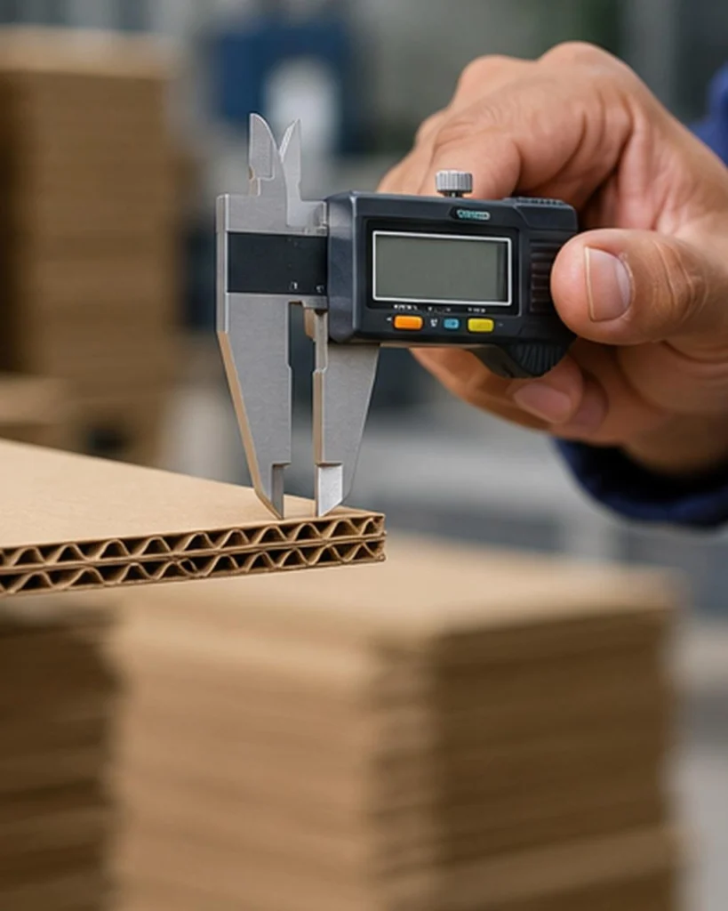 Testing the strength of a carton corner by hand