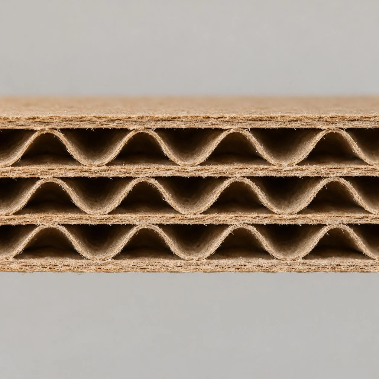 7-ply board: three wavy layers
