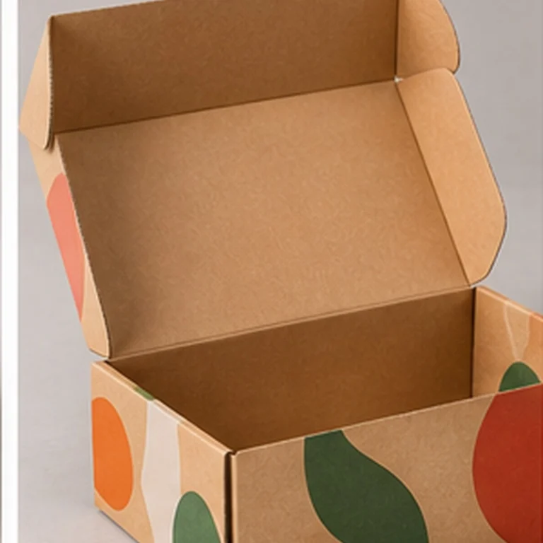 Kraft carton printed in one colour